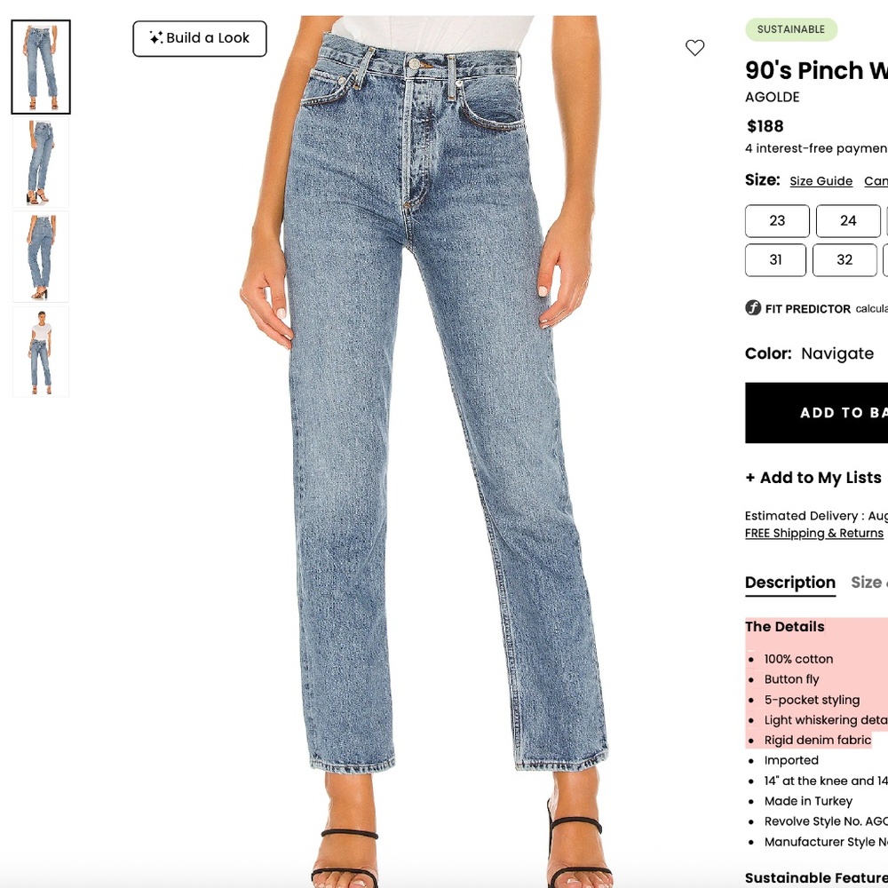 Agolde 90's Pinch Waist Jeans